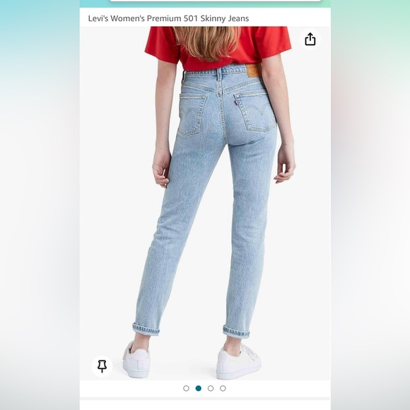 Levi’s Women 501 Skinny Jeans Size 27 NWOT - Picture 3 of 8